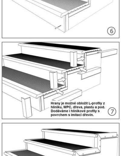 Postup pro montáž dřevoplastových schodnic nákres 3